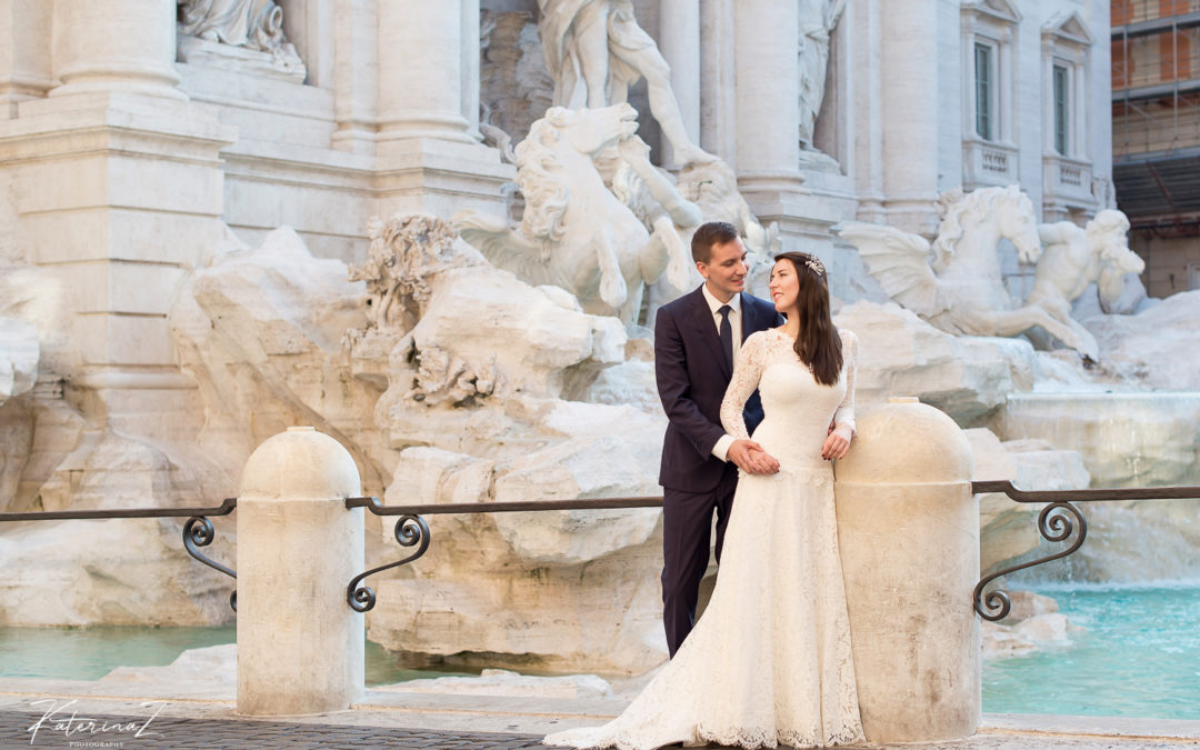 Italy elopement, Fontana di Trevi