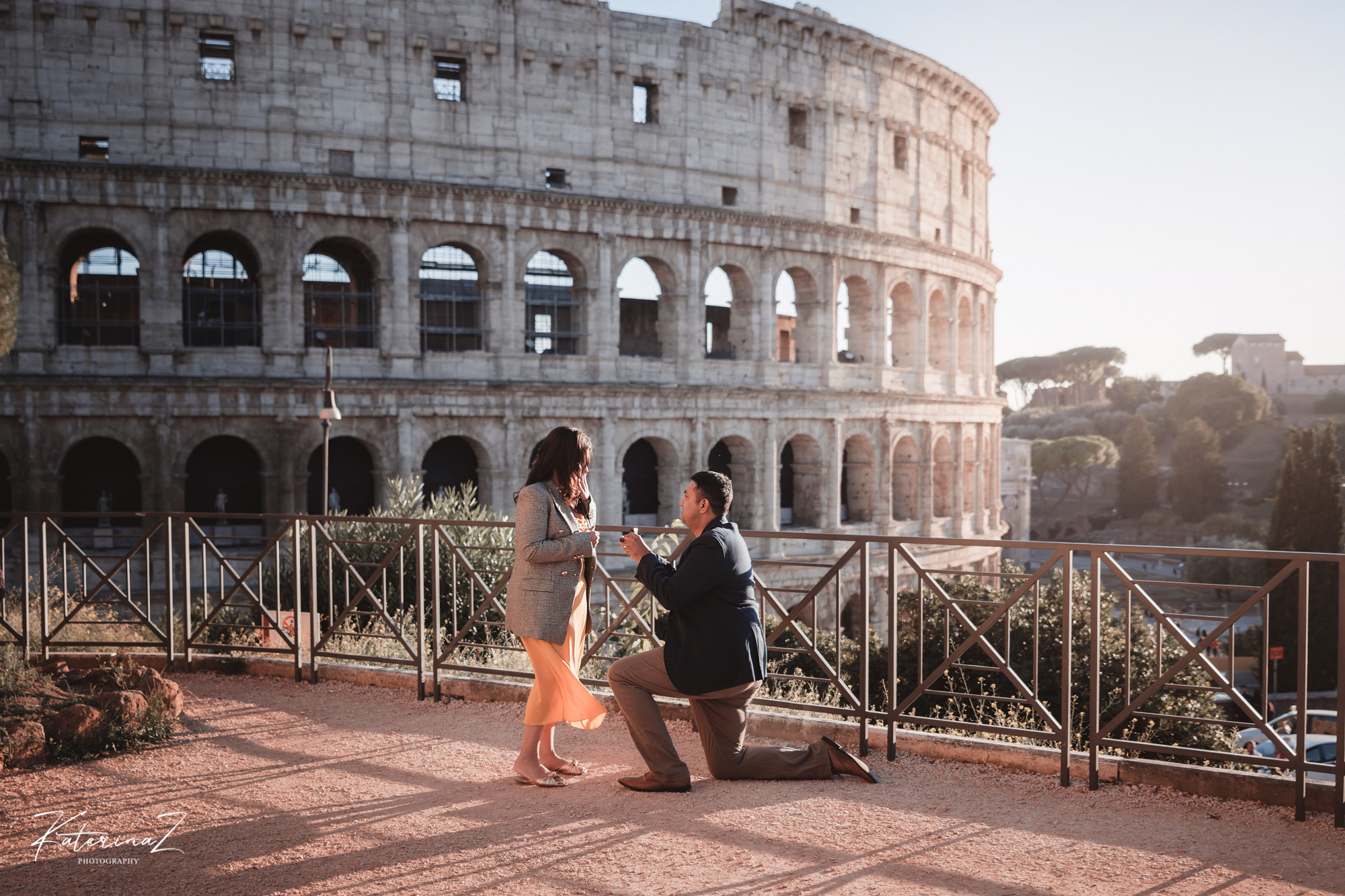 Surprise proposal Rome Colosseum Italy engagement photo KaterinaZ-3861 Surprise proposal in Rome