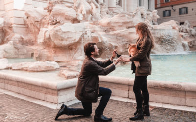 Trevi Fountain Surprise proposal in Rome