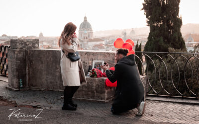 Adrian & Cristina surprise proposal at Belvedere di Villa Borghese