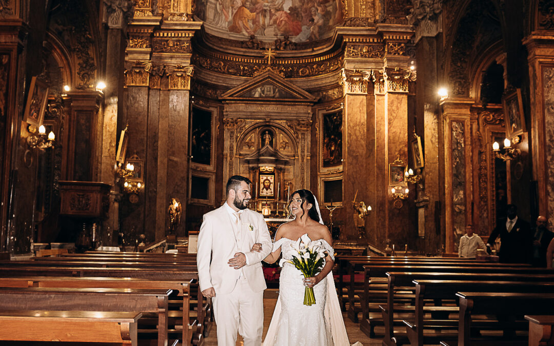 Alex & Sonia’s Romantic Wedding in Rome – Basilica San Silvestro in Capite & Colosseum Photoshoot